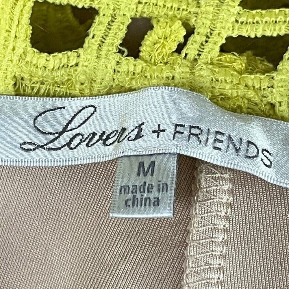 Lovers + Friends Bellini Yellow Lace Crochet Whimsigoth Fairy Dress Stretch M - Picture 2 of 16